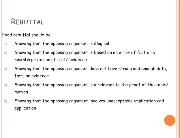 Rebuttal essay